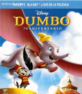 Dumbo 70th Anniversary Edition (Blu-ray/DVD Combo w/Blu-ray packaging) Blu-ray Region A / DVD Region 1 &amp; 4 Cover