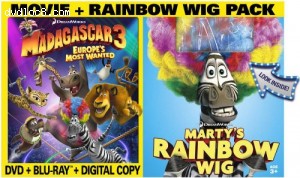Madagascar 3: Europe's Most Wanted (Two-Disc Blu-ray/DVD Combo + Digital Copy + UltraViolet and Rainbow Wig) Cover