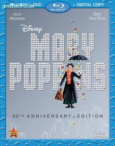 Mary Poppins: 50th Anniversary Edition (Blu-ray + DVD + Digital Copy) Cover