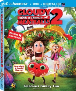 Cloudy with a Chance of Meatballs 2 (Two Disc Combo: Blu-ray / DVD + UltraViolet Digital Copy) Cover