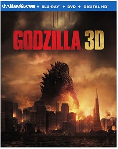 Godzilla (Blu-ray 3D+ Blu-ray + DVD +UltraViolet  Combo Pack) Cover