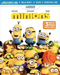 Cover Image for 'Minions (Blu-ray 3D + Blu-ray + DVD + DIGITAL HD)'