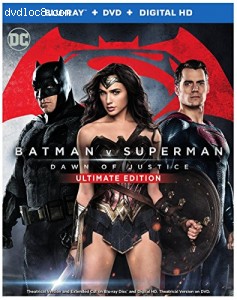 Batman v Superman: Dawn of Justice (Ultimate Edition Blu-ray + Theatrical Blu-ray + DVD + Digital HD UltraViolet Combo Pack) Cover