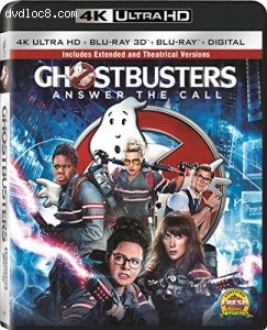 Ghostbusters (2016) - [Blu-ray + Blu-ray 3D + 4K UHD + Ultraviolet] Cover