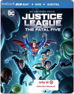 Justice League vs The Fatal Five (Target Exclusive SteelBook) [Blu-ray + DVD + Digital] Cover