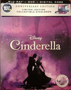 Cinderella (Best Buy Exclusive SteelBook Anniversary Edition) [Blu-ray + DVD + Digital] Cover