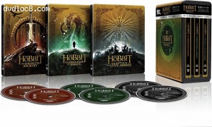 The Hobbit: The Motion Picture Trilogy (Extended &amp; Theatrical - Best Buy Exclusive SteelBook) [4K Ultra HD + Digital] Cover