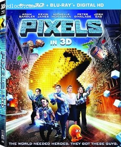 Pixels 3D [Blu-Ray 3D + Blu-Ray + Digital] Cover