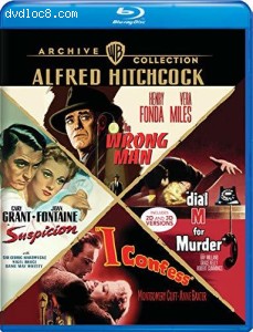 4-Film Collection: Alfred Hitchcock (The Wrong Man / Suspicion / Dial M for Murder 3D / I Confess) [Blu-Ray] Cover