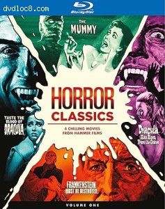 Horror Classics Volume 1: 4 Chilling Movies from Hammer Films (The Mummy / Dracula Has Risen from the Grave / Taste the Blood of Dracula / Frankenstein Must Be Destroyed!) [Blu-Ray] Cover