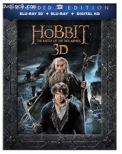 Hobbit: The Battle of the Five Armies 3D, The (Extended Edition) [Blu-Ray 3D + Blu-Ray + Digital] Cover