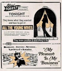All the Young Wives / My Pleasure is My Business (Drive-In Double Feature) [Blu-Ray] Cover