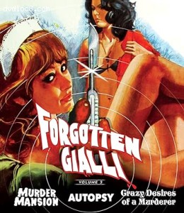 Forgotten Gialli Volume 3 (Murder Mansion / Autopsy / Crazy Desires of a Murderer) [Blu-Ray] Cover