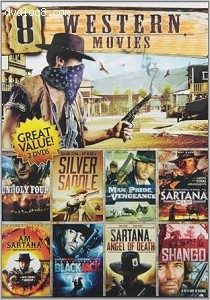 8-Movie Western Pack Volume 7 (The Unholy Four / Silver Saddle / Man, Pride and Vengeance / Have a Good Funeral My Friend... Sartana Will Pay / I Am Sartana... Trade Your Guns for a Coffin / Black Jack / Sartana, Angel of Death / Shango) Cover